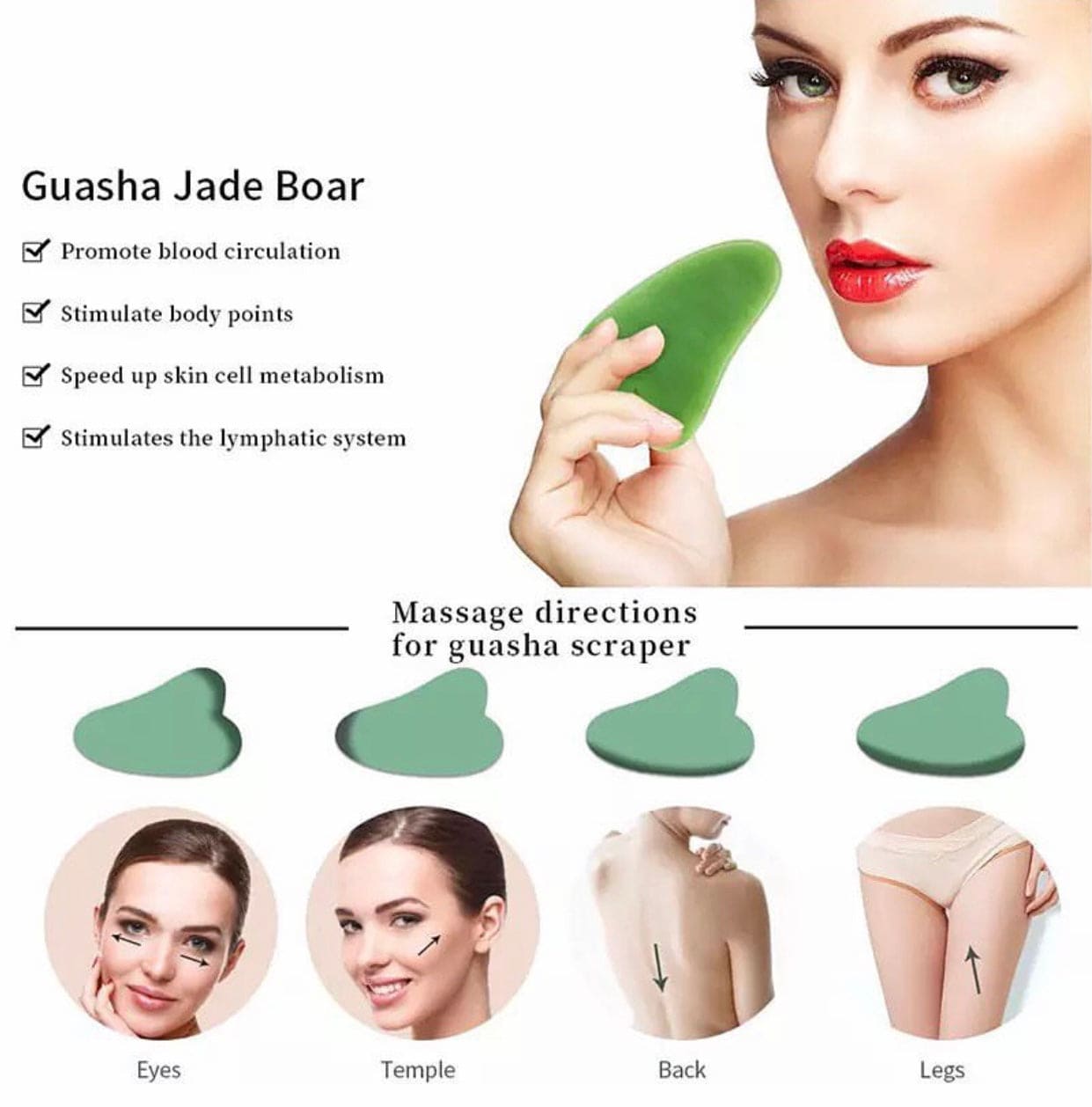 Jade Roller Massager With Face Lifting Guasha Stone, Jade Stone Facial Roller, Dual-Sided Face Massager, Muscle Relaxing Jade Roller Jade Roller Massager With Face Lifting Guasha Stone, Jade Stone Facial Roller, Dual-Sided Face Massager, Muscle Relaxing Jade Roller